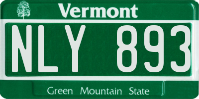 VT license plate NLY893