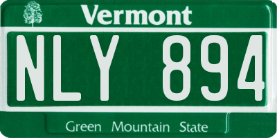 VT license plate NLY894