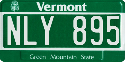 VT license plate NLY895