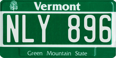 VT license plate NLY896