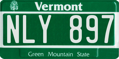 VT license plate NLY897