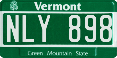VT license plate NLY898