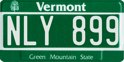 VT license plate NLY899