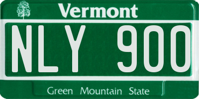 VT license plate NLY900