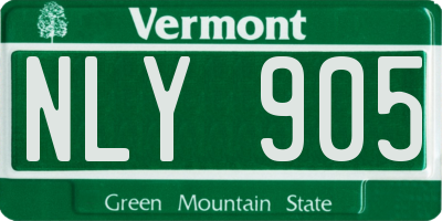 VT license plate NLY905