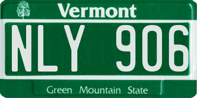 VT license plate NLY906