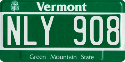 VT license plate NLY908