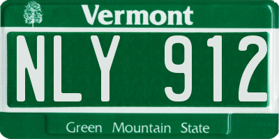 VT license plate NLY912