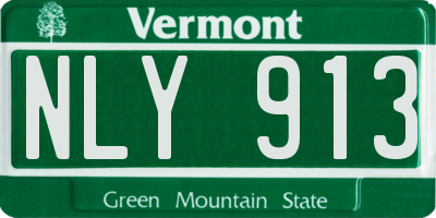VT license plate NLY913