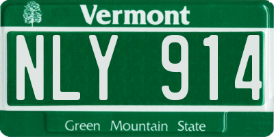 VT license plate NLY914