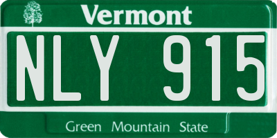 VT license plate NLY915