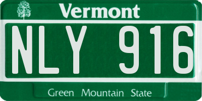 VT license plate NLY916