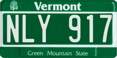 VT license plate NLY917