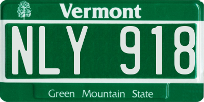 VT license plate NLY918