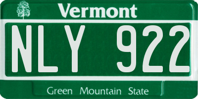 VT license plate NLY922