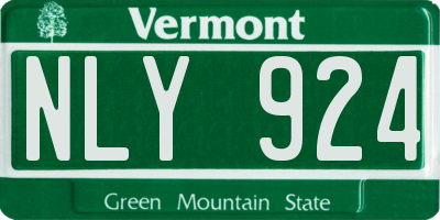 VT license plate NLY924