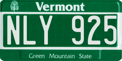 VT license plate NLY925