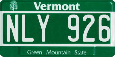 VT license plate NLY926