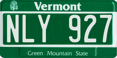 VT license plate NLY927
