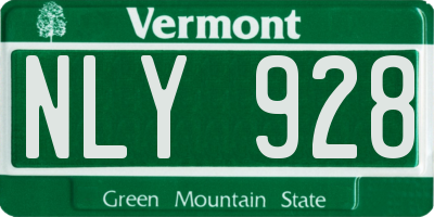 VT license plate NLY928