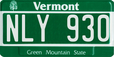 VT license plate NLY930