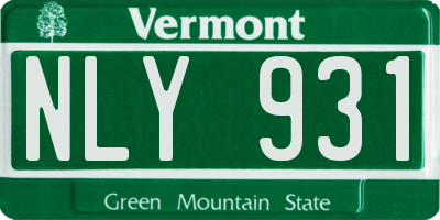 VT license plate NLY931