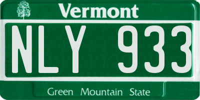 VT license plate NLY933