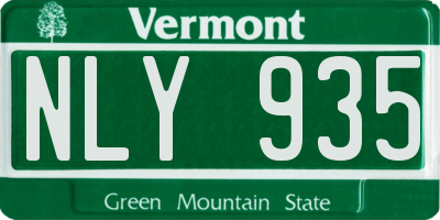 VT license plate NLY935