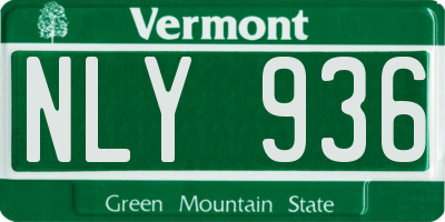 VT license plate NLY936