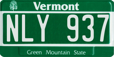 VT license plate NLY937