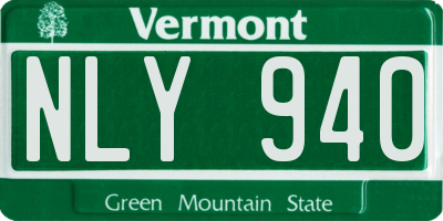 VT license plate NLY940