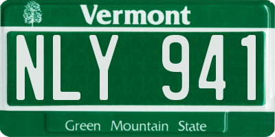 VT license plate NLY941