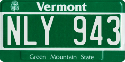 VT license plate NLY943