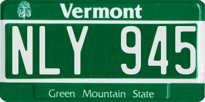 VT license plate NLY945