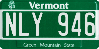 VT license plate NLY946