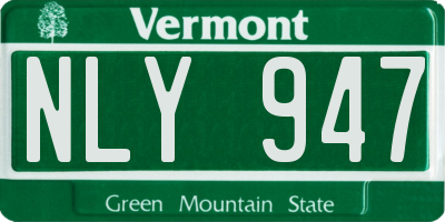 VT license plate NLY947