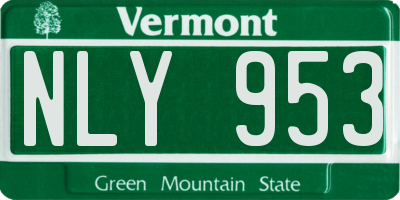 VT license plate NLY953