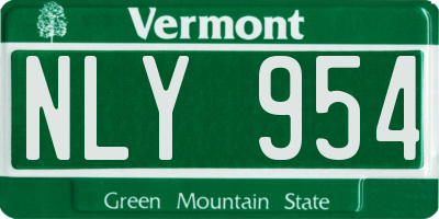 VT license plate NLY954