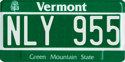 VT license plate NLY955