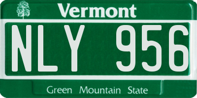 VT license plate NLY956