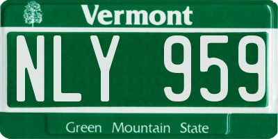 VT license plate NLY959