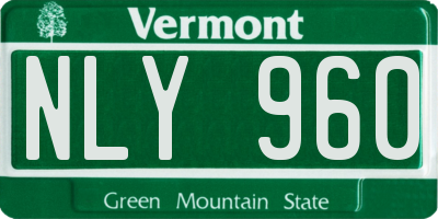 VT license plate NLY960