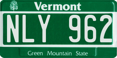 VT license plate NLY962