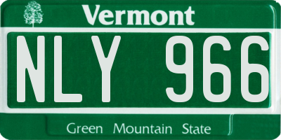 VT license plate NLY966