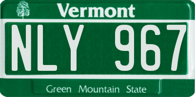 VT license plate NLY967