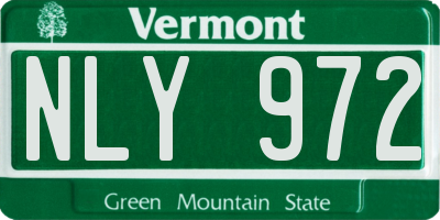 VT license plate NLY972