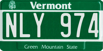 VT license plate NLY974