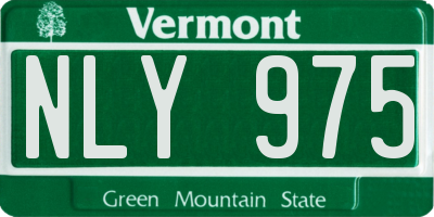 VT license plate NLY975