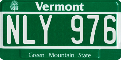 VT license plate NLY976