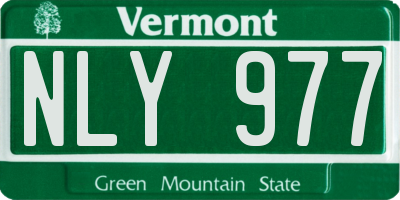 VT license plate NLY977